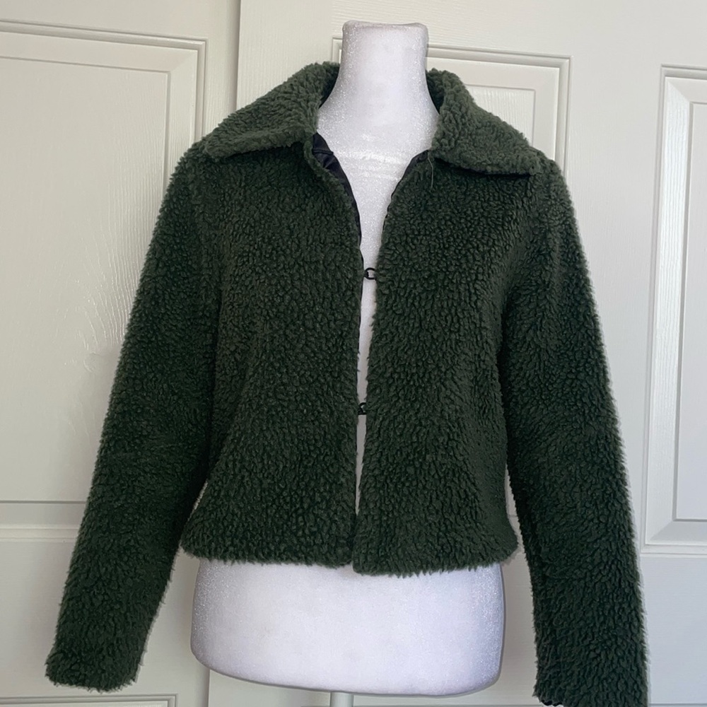 Army green fur jacket size Small